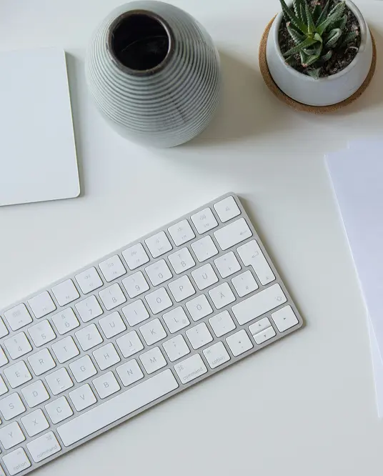 image of a keyboard on a desk
